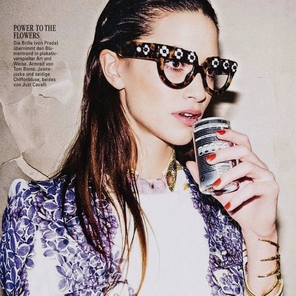 Prada Accessories - RARE Prada Runway Poeme Flower Tortoiseshell